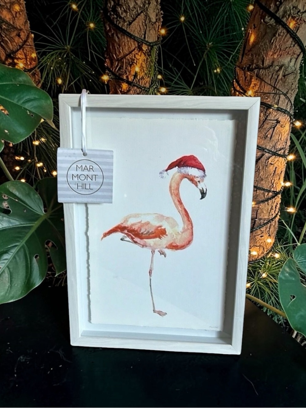 Marmont Hill Tropical Santa Flamingo Christmas Print